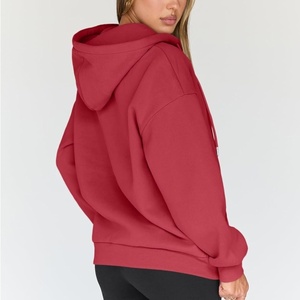 Women's Oversized <b>Zip</b> Hoodie 100% Cotton Printed Lined Full <b>Zip</b> <b>Hooded</b> Sweatshirt Casual Fleece Jacket Kangaroo Pockets - Product Image 5
