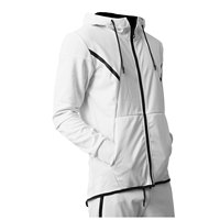 Survêtement à capuche blanc imprimé pour homme, entièrement zippé, décontracté, respirant, en polaire polyester, idéal pour l'hiver