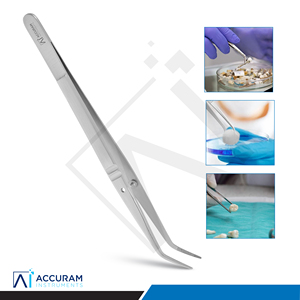 Pince à coton dentaire professionnelle en acier inoxydable, à bec coudé dentelé, autoclavable - Product Image 4