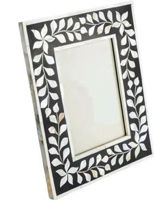 Premium Wood Resin Picture <b>Frame</b> with Bone Inlay & Metal Decoration – <b>4x6</b> Home Decor <b>Frame</b> - Product Image 2