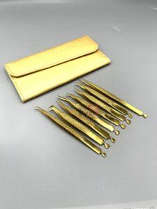 Pinzas para Pestañas de Acero Inoxidable con Punta de Fibra Puntiaguda, Duraderas, de Primera Calidad, Antiestáticas y de Precisión - Product Image 3