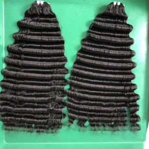 8-40 นิ้วโรงงานราคา Qhair 100% นุ่มและเรียบคุณภาพสูงดิบผมสีดํา deep Wave ลากคู่ Bundles จาก Qhair - Product Image 4