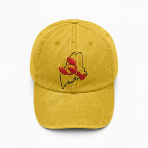 Casquette de baseball en coton avec broderie de homard, style vintage délavé, casquette de papa personnalisée, casquette OEM, motif de l'état du Maine - Product Image 3