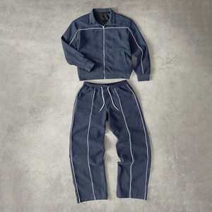 Veste coupe-vent rétro personnalisée à capuche grande taille style streetwear années 90, imprimée, ornée de strass, imperméable, colorblock, vente en gros - Product Image 3