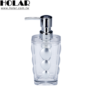 [Holar] Taiwan-made Commercial <b>Bathroom</b> <b>Accessories</b> 10oz Silver Dots Acrylic Soap Pump for Hotel Hospitality Supplies - Product Image 1