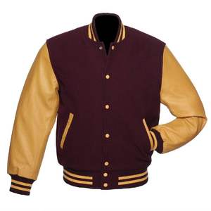 Top University Spring Autumn Men's Loose Casual Baseball Varsity Jacket Custom Leather College Letterman Jacket OEM Wholesale - Product Image 1