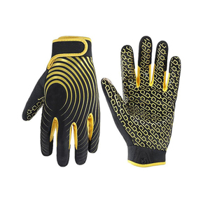 Guantes de Fútbol Americano Negros y Amarillos Antideslizantes Ligeros Ajustables con Cierre de Velcro Guantes Deportivos con Agarre para Fútbol Americano - Product Image 1