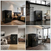 70cm Schwarzer Sicherheitstresor mit Elektronischem Digitalschloss und Schlüsselschloss Kaltgewalzter Stahl Einbruchsicherer Safe für Zuhause & Büro