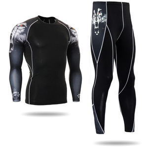 Customized Logo Rash Guard Mma <b>Compression</b> <b>Shirt</b> and Pants Sets Long Short Sleeve Uv Protective Sublimation Printing for Men - Product Image 6