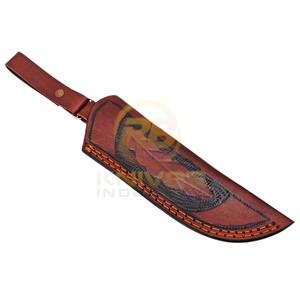 Étui de ceinture pour couteau de chasse en acier Damas fait main sur mesure, étui de transport pour couteau EDC de camping en plein air, OEM - Product Image 6