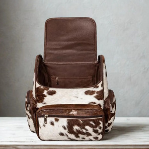 Premium cowhide leather hair school/college <b>backpacks</b> bulk supplier OEM custom branding export quality student bags worldwide - Product Image 5