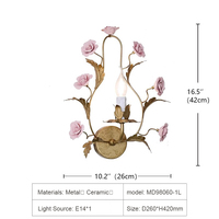 MEEROSEE Lustre en or rose Pendentif de plafond Rose Pendentif de plafond Fleur rose pour salon MD98060