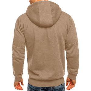 Sweat à capuche zippé personnalisé pour homme – Sweat à capuche en molleton de coton de haute qualité, couleur unie, fermeture éclair, confortable, streetwear, OEM et marque privée - Product Image 5