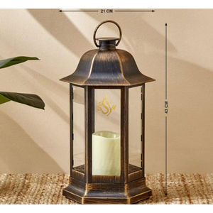 High Quality Modern Metal <b>Lanterns</b> with Glass Panel <b>Black</b> Antique Shade Eco-Friendly Durable for Home & Garden Decoration India - Product Image 4