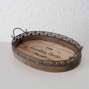 Galvanized <b>Tray</b> Round Shaped Metal Embossed Galvanized Finished Serving <b>Tray</b> Decorative Handmade <b>Tray</b> - Product Image 5