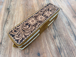 Hot Selling Handmade Hair on Tooled Leather Heat Resistant Curling Iron Cases Great for <b>Traveling</b> Organizer for Women Hair Tools - Product Image 4