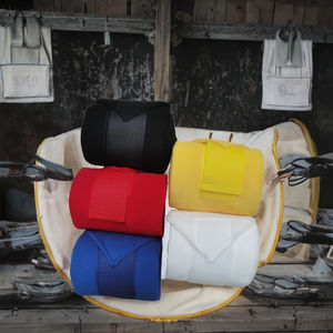 Vendas de poliéster suave para patas de caballo, juego de 4 unidades en cinco colores: gris, rojo, azul, negro, naranja, con cierre de gancho y bucle, personalizables, marca OEM - Product Image 3