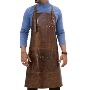 2026 Custom High Quality Hair Cutting Barber Salon <b>Aprons</b> Comfortable Cotton Denim Leather-Haircutting Gown Hairdressing Cape - Product Image 5