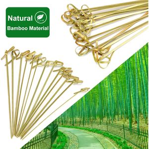Premium 200 Pcs Bamboo Knot Cocktail Picks 4.7 Inch Long Fancy <b>Toothpicks</b> for Appetizers Party Food Fruit Drinks Garnish Skewer - Product Image 2