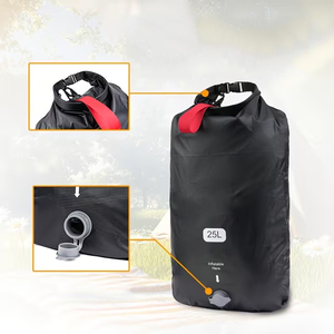 Ensemble de 3 sacs étanches de 25 L en PU noir avec fermeture à enroulement et bouchon de vidange pour le rangement extérieur - Product Image 4