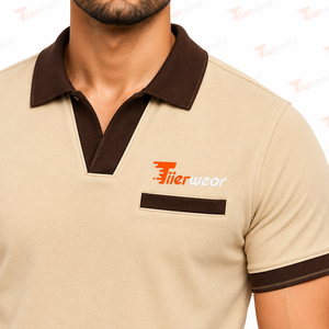 <b>Men's</b> Beige Cotton <b>Polo</b> Shirt Short Sleeve Solid Color Casual Knitted Breathable Front Logo Pocket Design <b>Polo</b> Shirt for <b>men</b> - Product Image 6