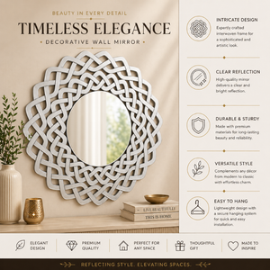 <b>Round</b> <b>Mirror</b> Wall Mounted Decorative <b>Mirror</b> 47 Inch for Living Room Bedroom <b>Bathroom</b> | Large Modern Home Decor Accent Piece - Product Image 6