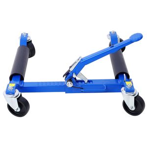 Set di 2 ruote idrauliche blu per auto Dolly con capacità di 1.250 libbre a cricchetto del pedale sollevamento del veicolo che posiziona i pattini per auto - Product Image 4