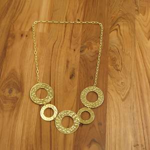 Brass Open Circle <b>Necklace</b>, Hammered <b>Ring</b> Statement Bulk Bohemian Geometric <b>Necklace</b>, Custom OEM Fashion Jewelry - Product Image 2
