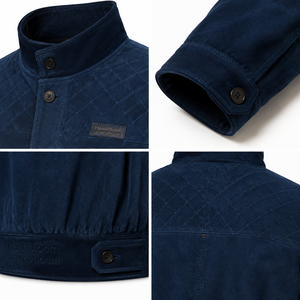 Chaqueta Blouson Personalizada para Hombre, de Gamuza de Búfalo con Paneles, Corte Relajado, Acolchada, de Cuero Resistente, OEM Sialkot, para Invierno - Product Image 4