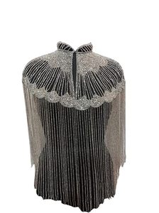 Women Hand Beaded Embellished Short Cape <b>Poncho</b> - Product Image 1