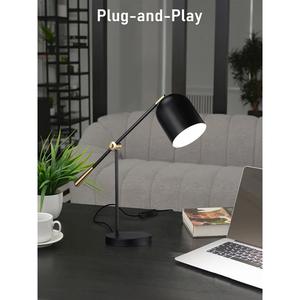 Lámpara de Mesa Negra Pulida Clásica con Pantalla de Tambor, Elegante Solución de Iluminación para Decoración del Hogar - Product Image 5