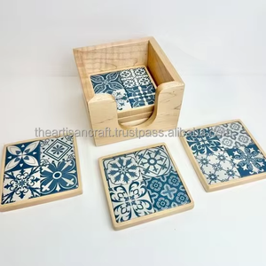 Wooden <b>Coaster</b> <b>Set</b> of 4 – Handmade Drink <b>Coasters</b> for Home Premium Wooden <b>Coaster</b> <b>Set</b> - Product Image 6