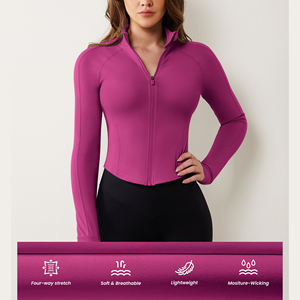 Nueva Chaqueta Deportiva de Yoga para Mujer Tallas Grandes, Manga Larga, Invierno, para Correr al Aire Libre, Top Deportivo con Cremallera, Estampado, Ropa Deportiva - Product Image 4