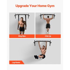 Barra Multifunzione da Parete per Trazioni, Larghezza 50 cm, in Acciaio Resistente, Stazione di Allenamento Multi-Grip per Chin-Up - Product Image 6