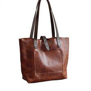 Sacs à main en cuir véritable 100% personnalisés, OEM, pliables, avec fermeture éclair, grande capacité, imperméables, durables, élégants, pour femmes - Product Image 1