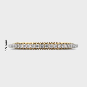 Pulsera de tenis con diamantes redondos, oro blanco de 18 quilates, engaste de puntas, joyería fina clásica para mujer, para boda - Product Image 5