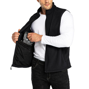 Chaleco de Forro Polar Negro con Cierre para Hombre, Cuello Alto, Sin Mangas, Estilo Casual Otoñal, Resistente al Agua, ODM - Product Image 4