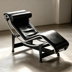 Moderna Chaise Longue <span class=keywords><strong>in</strong></span> <span class=keywords><strong>Pelle</strong></span> <span class=keywords><strong>Nera</strong></span> con Telaio <span class=keywords><strong>in</strong></span> Metallo, Poggiatesta e Funzione Letto per Soggiorno, Ufficio, Hotel, Aree VIP - Product Image 5