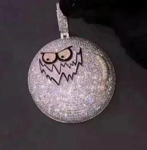 Colgante de Moissanita con Cara Malvada Iced Out |   Regalo Hip Hop de Plata 925 con Esmalte Negro - Product Image 3