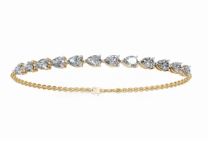 Charlotte Shine Pear Diamond Bracelet 3.434 Carats 12 Stones 9k 14k 18k Yellow <b>Rose</b> White <b>Gold</b> Luxury Lab Grown Jewelry 12 Pcs - Product Image 2
