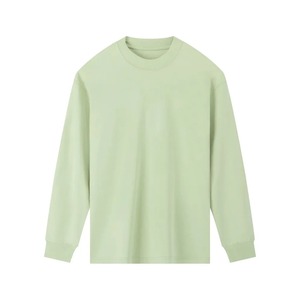 Custom 100% Cotton <b>Plain</b> Long Sleeve Round Neck T-<b>shirt</b> High Quality 220gsm <b>White</b> Blank Men T <b>Shirt</b> Drop Shoulder College - Product Image 5