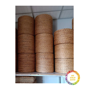 Water hyacinth <b>cushion</b> <b>pad</b> built out of thick woven vines providing comfortable low dining stools from Vietnam - Product Image 2