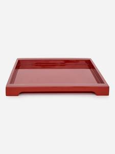 Bandeja Rectangular de Laca Ecológica, Color Rojo Ladrillo, Decoración para el Hogar, Organizador de Mesa, Venta al Por Mayor, Regalos Hechos a Mano, Moderno, B2B - Product Image 1