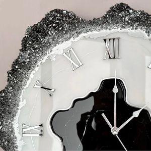 Handcrafted Resin Quartz Analog Wall <b>Clock</b> Geometric Art Design Modern Single Face Needle Movement for Living Room <b>Bedroom</b> Decor - Product Image 2