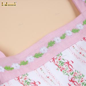 DR4523 – Robe à bulles à rayures roses et motifs floraux - Product Image 5