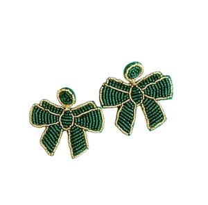 Boucles d'oreilles élégantes faites à la main, brodées et perlées pour femmes, en perles de verre, qualité supérieure, artisanat en cristal, meilleur prix disponible - Product Image 5