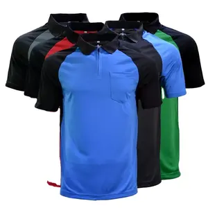 Wholesale Breathable Darts Jersey Sublimation Men Polo Tshirt Custom Design Zipper Darts Shirts With Pocket