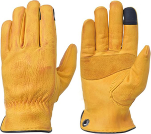 Gants de travail robustes en cuir de vachette pleine fleur, durables pour la construction, le jardinage, la ferme et la sécurité des conducteurs - Product Image 1