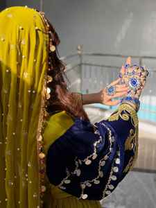 บริการ OEM ODM ชุดเดรสแบบอัฟกันคูชีสำหรับผู้หญิง ชุดงานแต่งงาน ชุดราตรียาวปานกลาง งานปักลายพู่ห้อย ประดับเหรียญโบราณ - Product Image 3