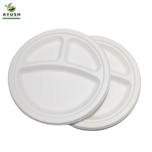 Assiettes compostables 3CP en bagasse, prêtes pour le printemps, fabriquées à partir de la consécration de la canne à sucre, idéales pour les brunches de la Fête des Mères - Product Image 2